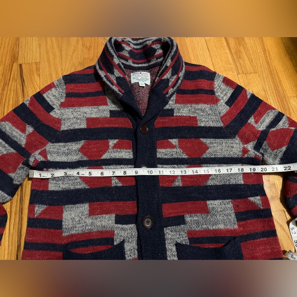 Lucky Brand Shawl Collar Cardigan in Navy, Red, Gray - Picture 7 of 7
